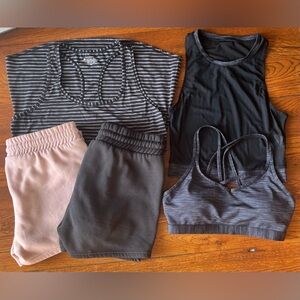Athleta Tank + Zyia Active Set + Sweat Shorts Bundle | Athleisure Gym Loungewear